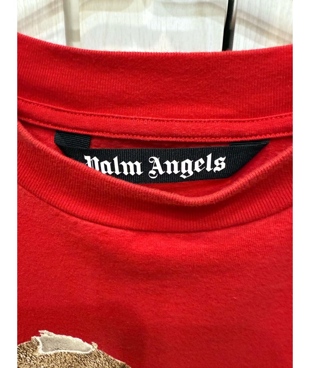 PALM ANGELS Красная хлопковая футболка, фото 3