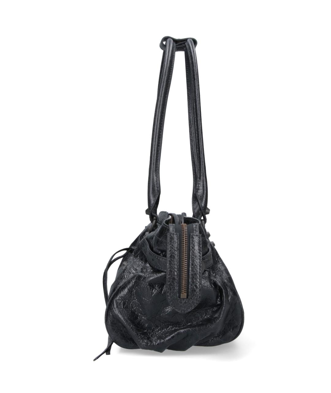BALENCIAGA Черная кожаная сумка тоут, фото 5