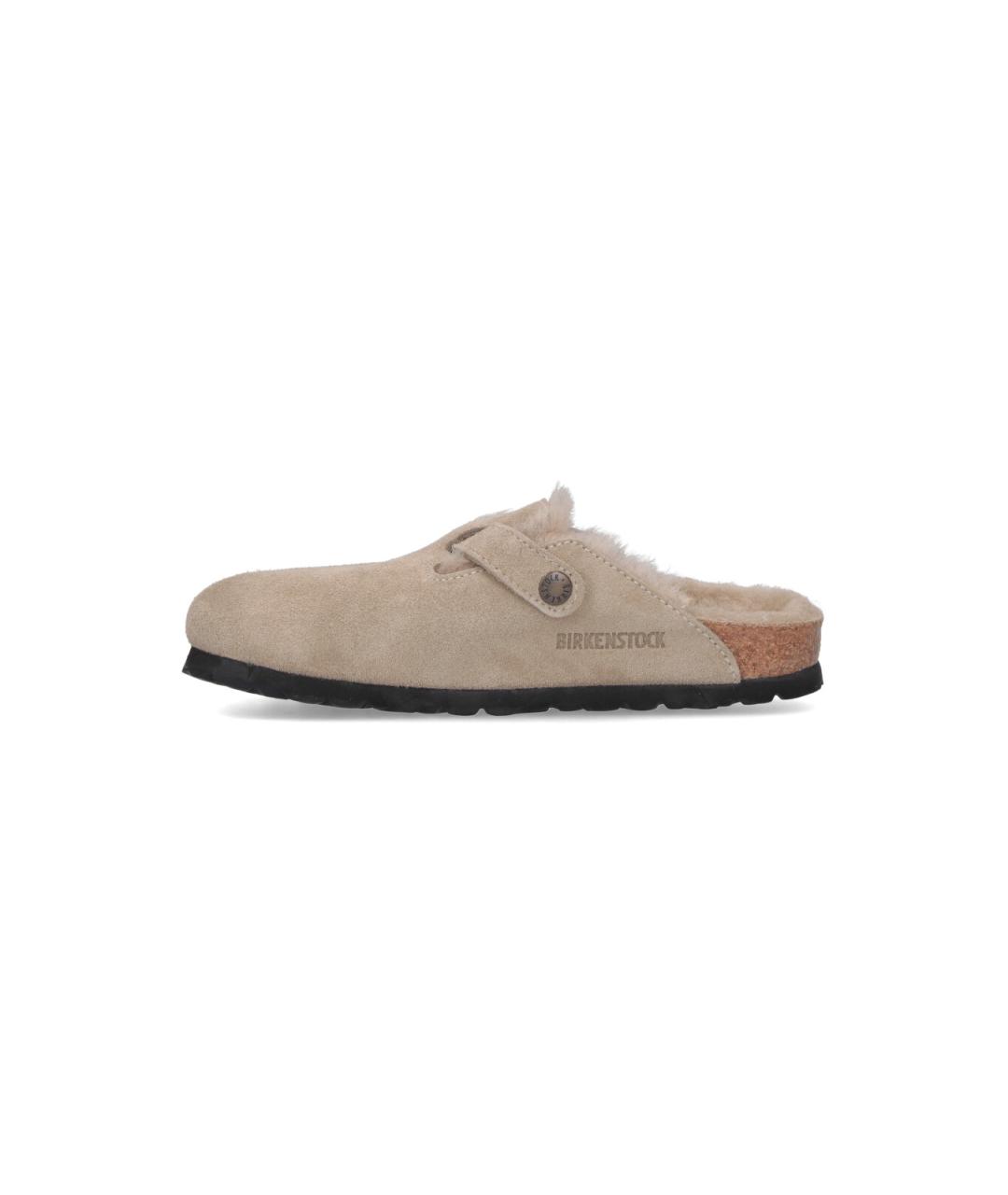 BIRKENSTOCK Бежевые замшевые мюли, фото 3