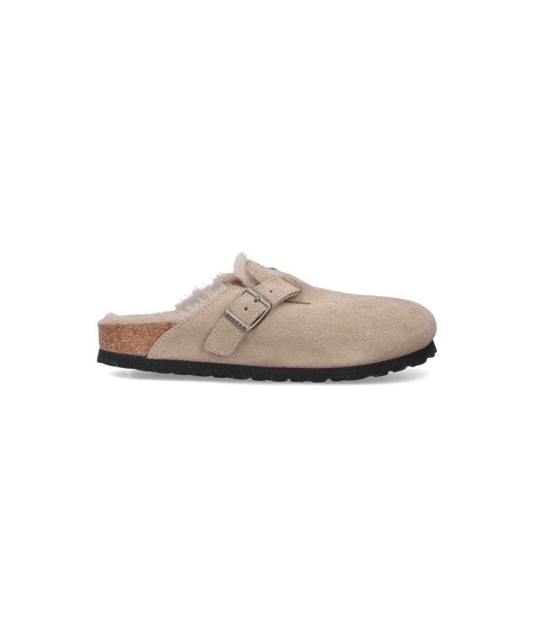BIRKENSTOCK Бежевые замшевые мюли, фото 1