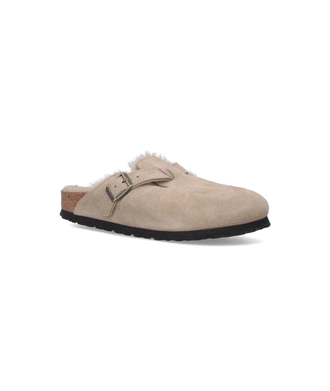 BIRKENSTOCK Бежевые замшевые мюли, фото 2