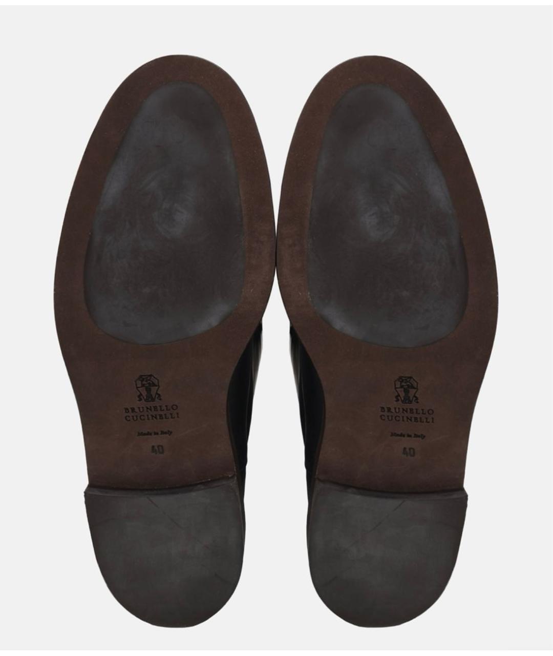 BRUNELLO CUCINELLI Черные кожаные сапоги, фото 3