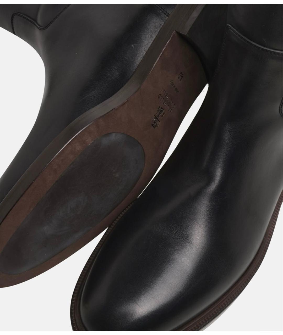 BRUNELLO CUCINELLI Черные кожаные сапоги, фото 5