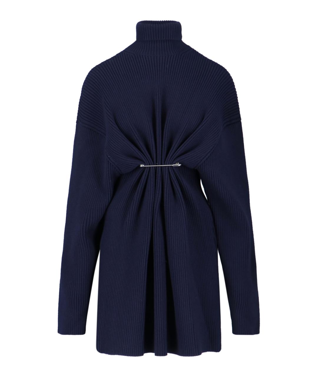 BALENCIAGA Синее шерстяное платье, фото 1