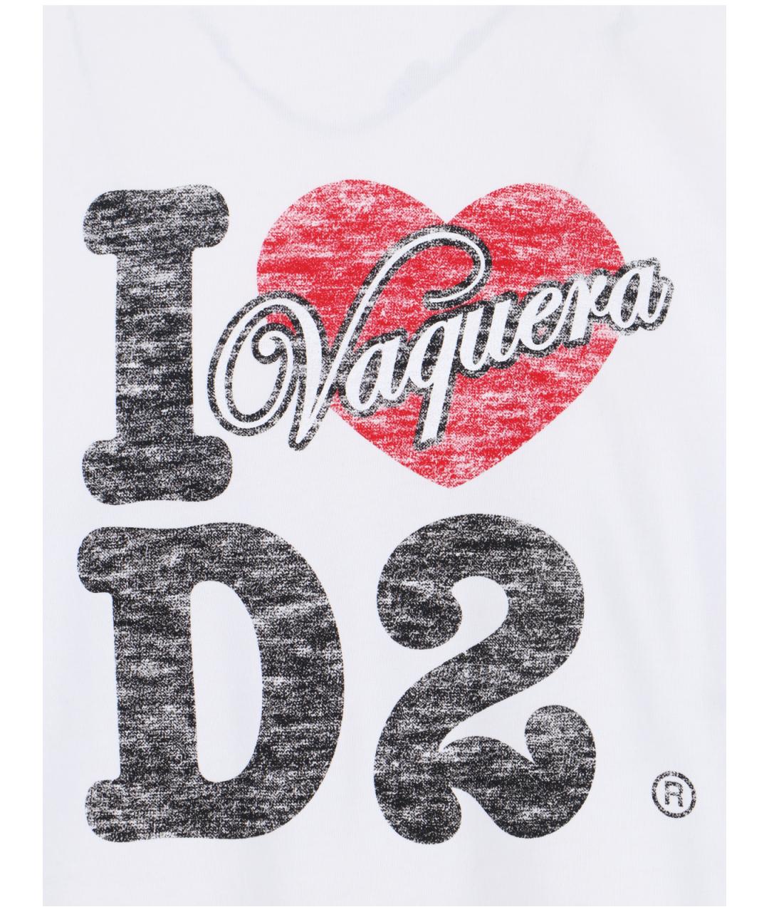 DSQUARED2 Белая хлопковая футболка, фото 3