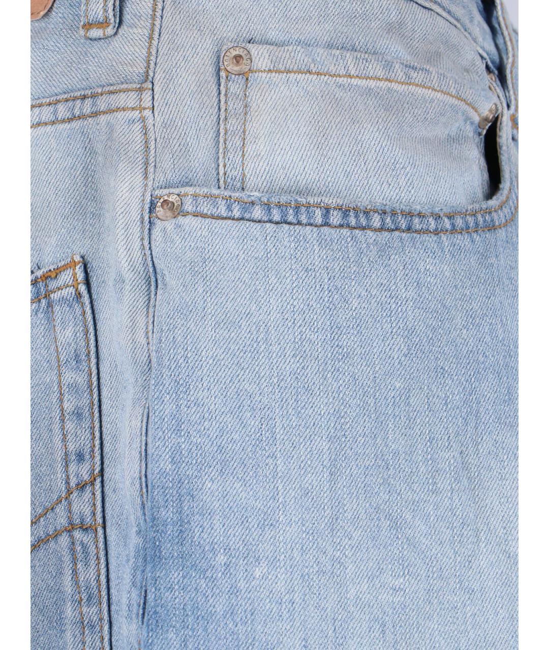 BALENCIAGA Голубые хлопковые прямые джинсы, фото 4