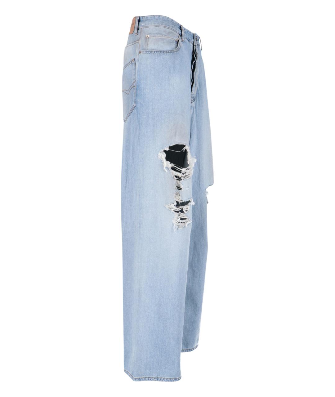 BALENCIAGA Голубые хлопковые прямые джинсы, фото 3