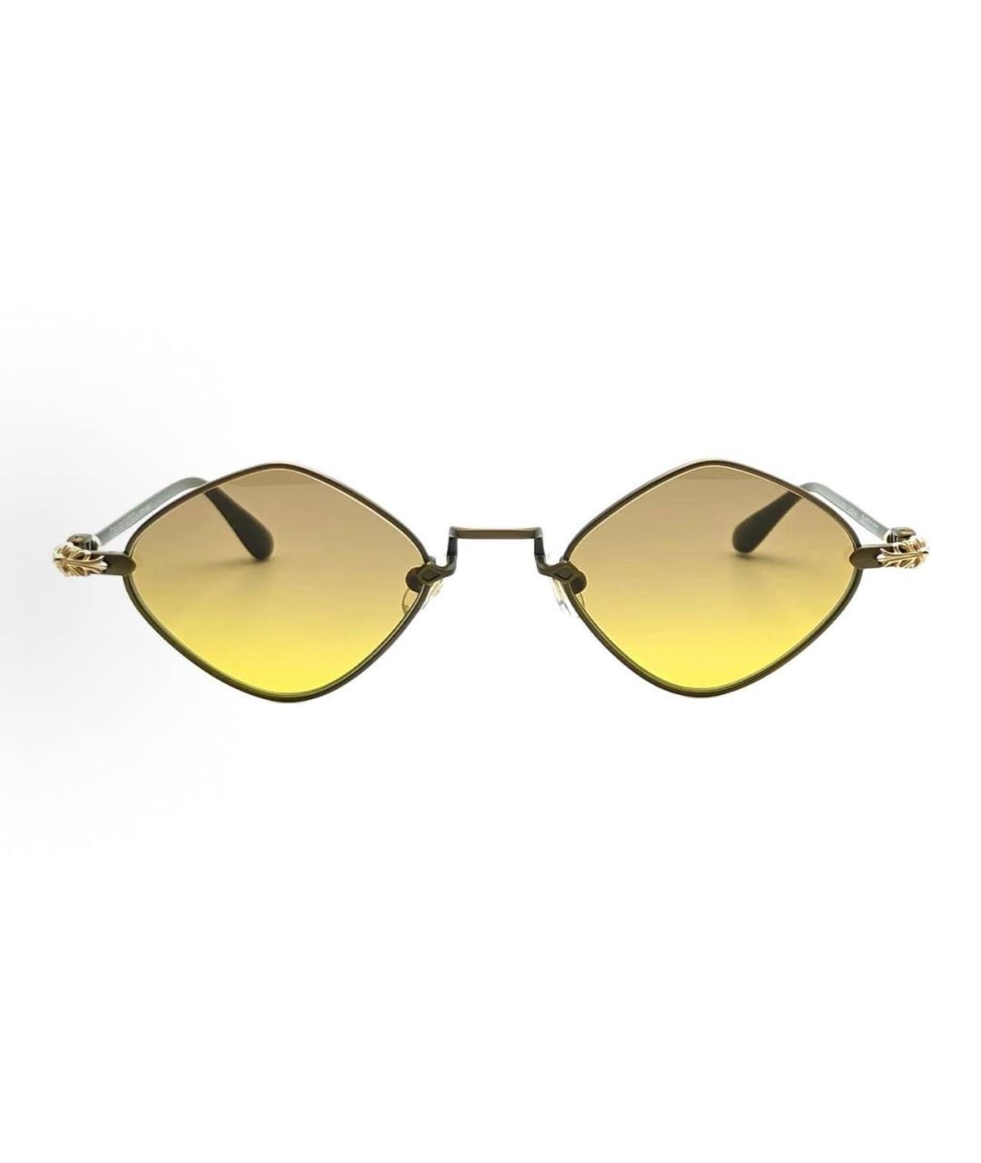 CHROME HEARTS Желтые металлические солнцезащитные очки, фото 4