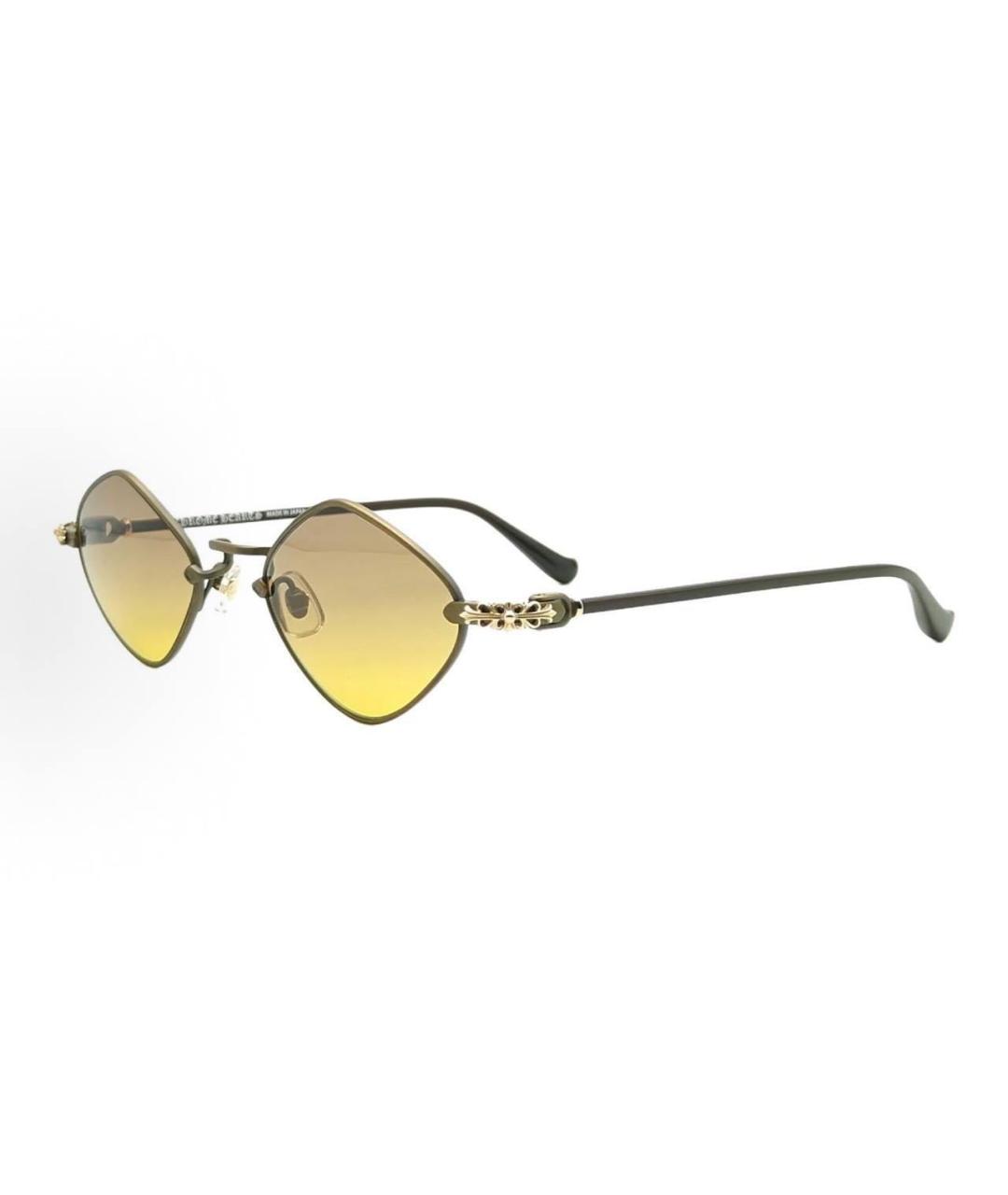 CHROME HEARTS Желтые металлические солнцезащитные очки, фото 2