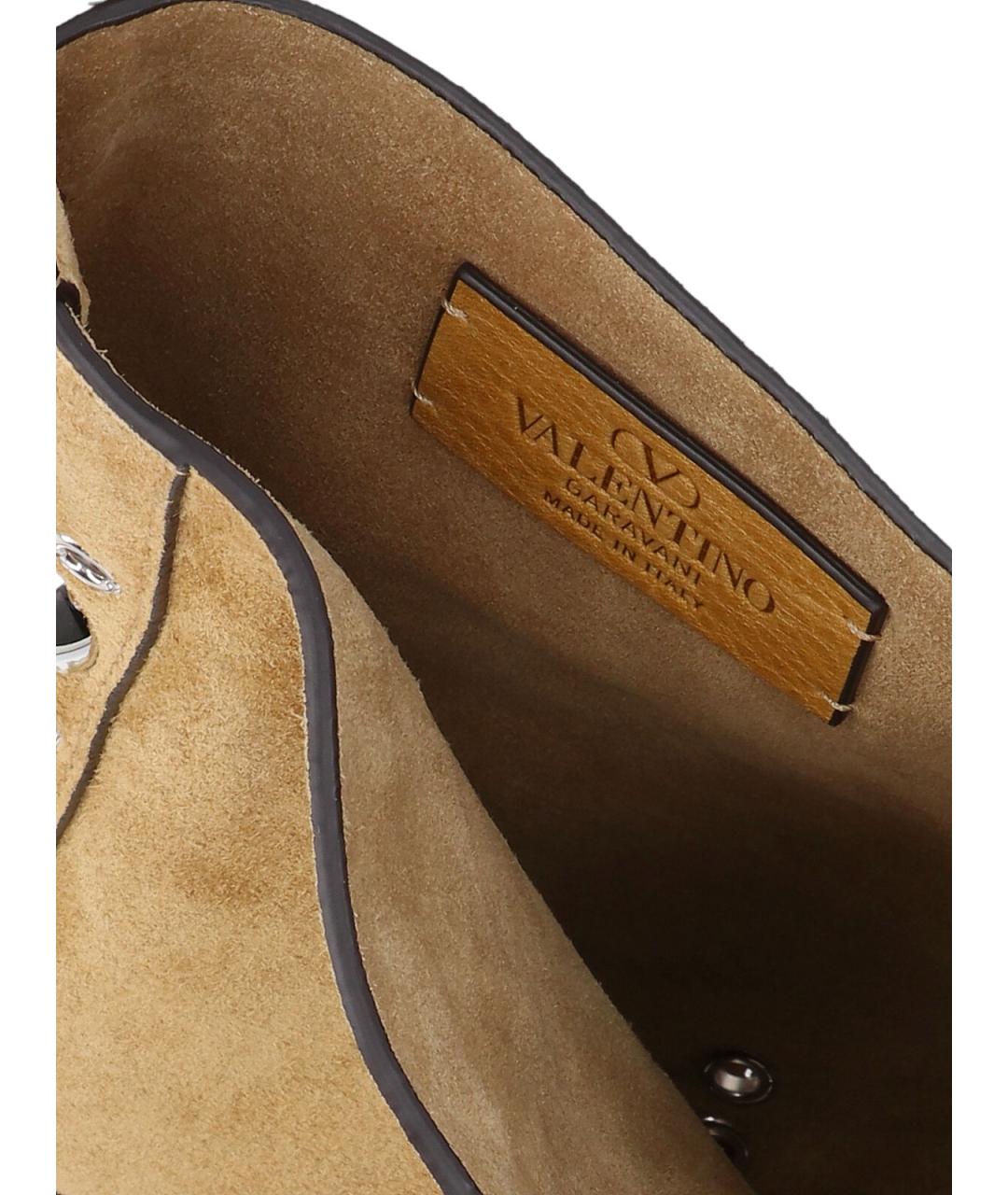 VALENTINO Бежевая замшевая сумка через плечо, фото 4