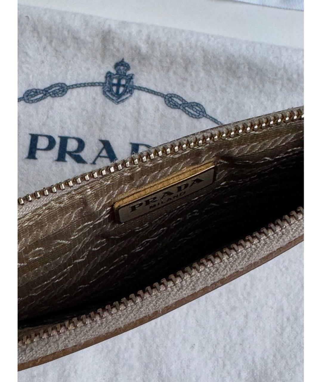PRADA Бежевый кожаный кошелек, фото 4