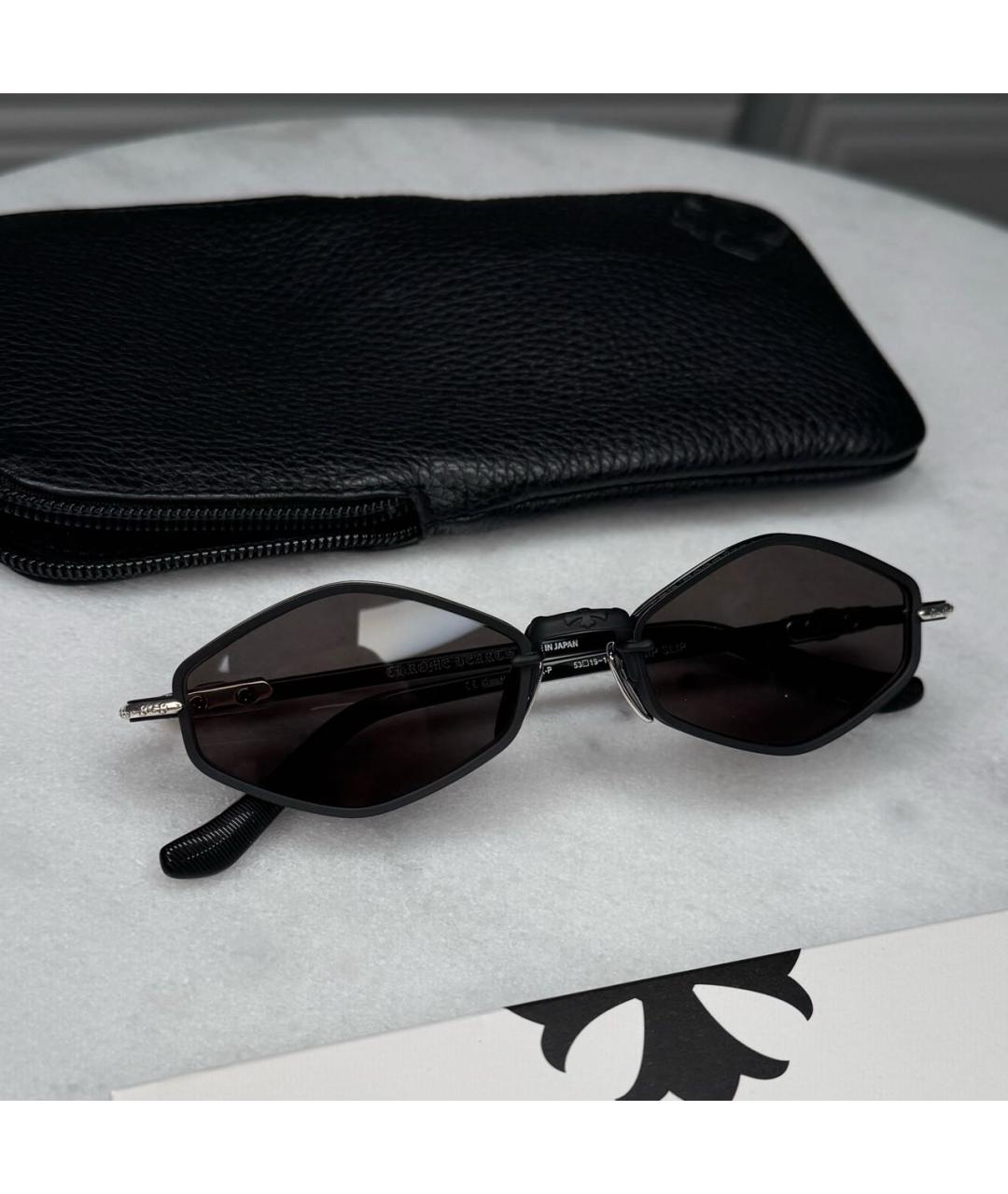 CHROME HEARTS Черные пластиковые солнцезащитные очки, фото 4