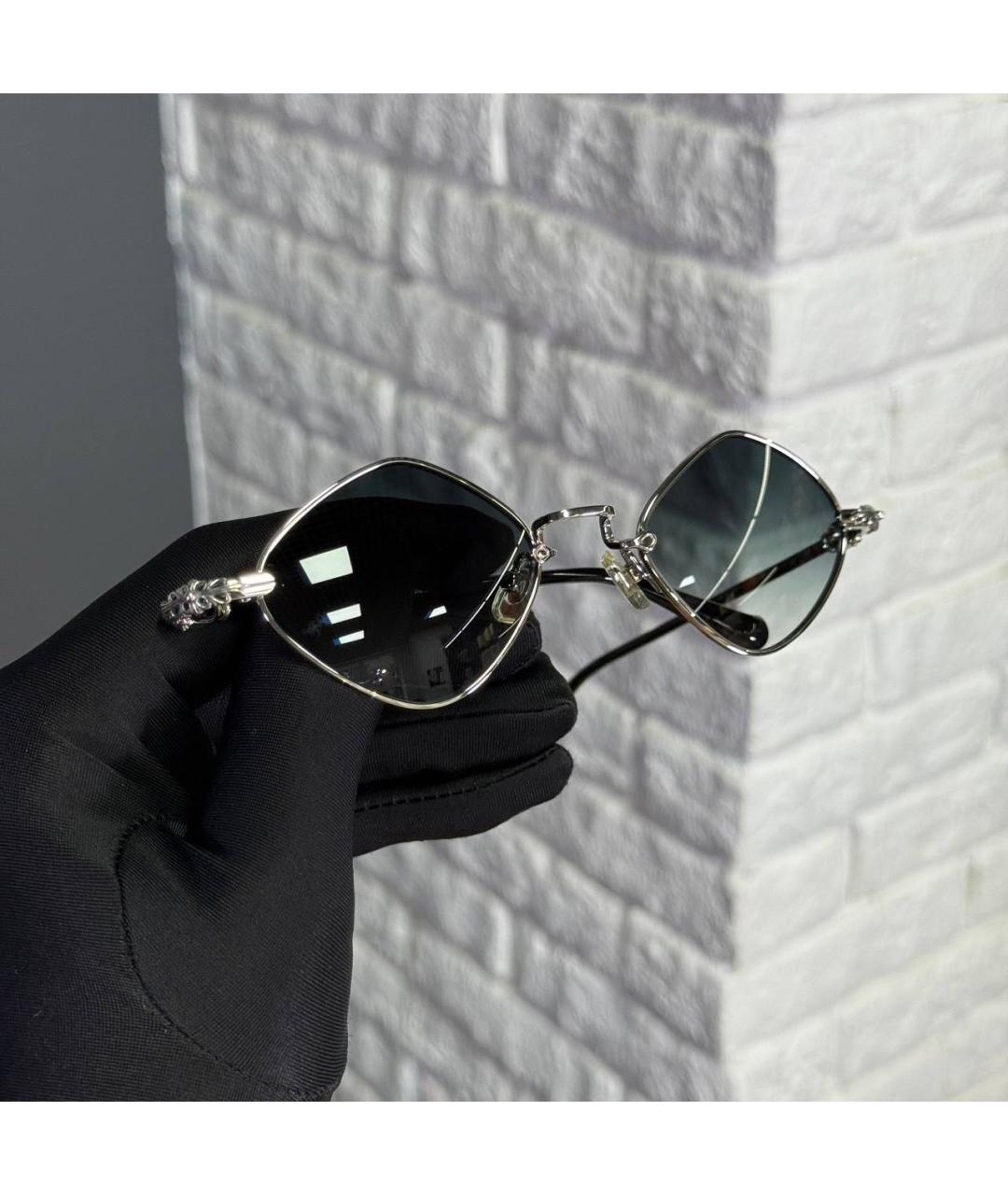 CHROME HEARTS Серебряные металлические солнцезащитные очки, фото 3
