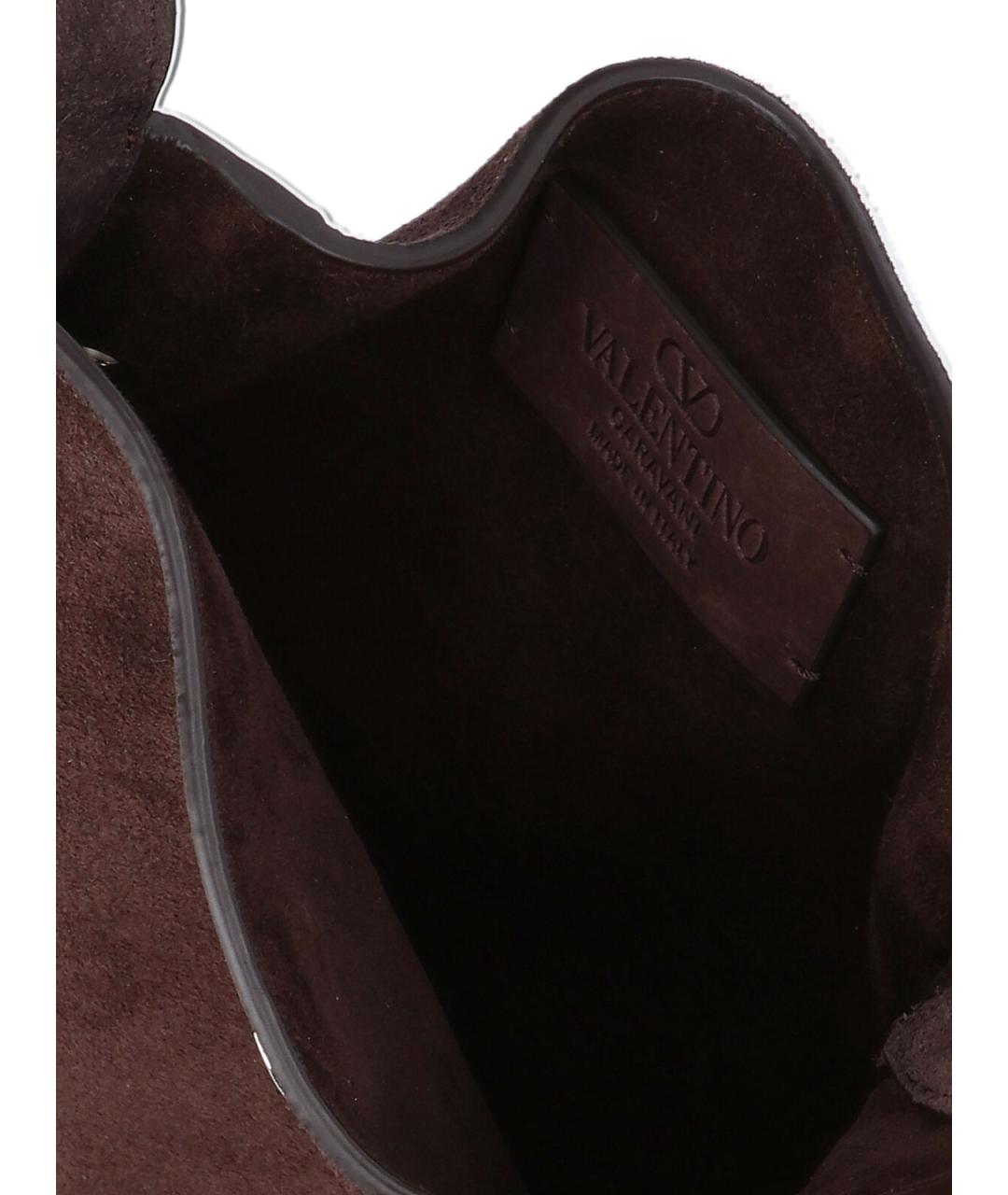 VALENTINO Коричневая замшевая сумка через плечо, фото 4