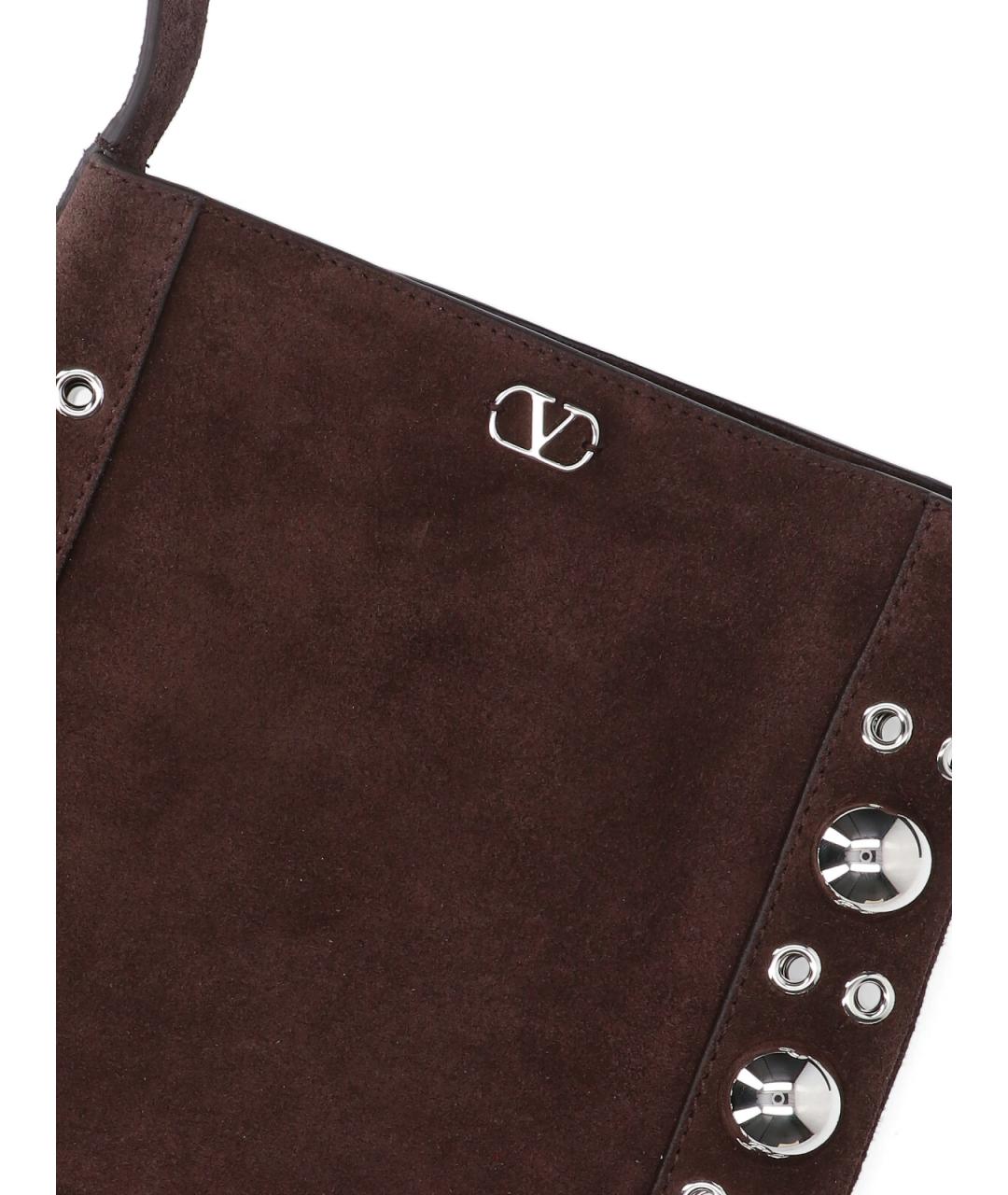 VALENTINO Коричневая замшевая сумка через плечо, фото 5