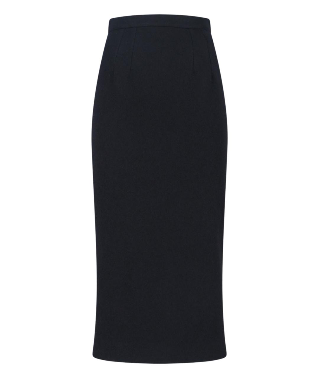 DOLCE&GABBANA Черная шерстяная юбка миди, фото 1