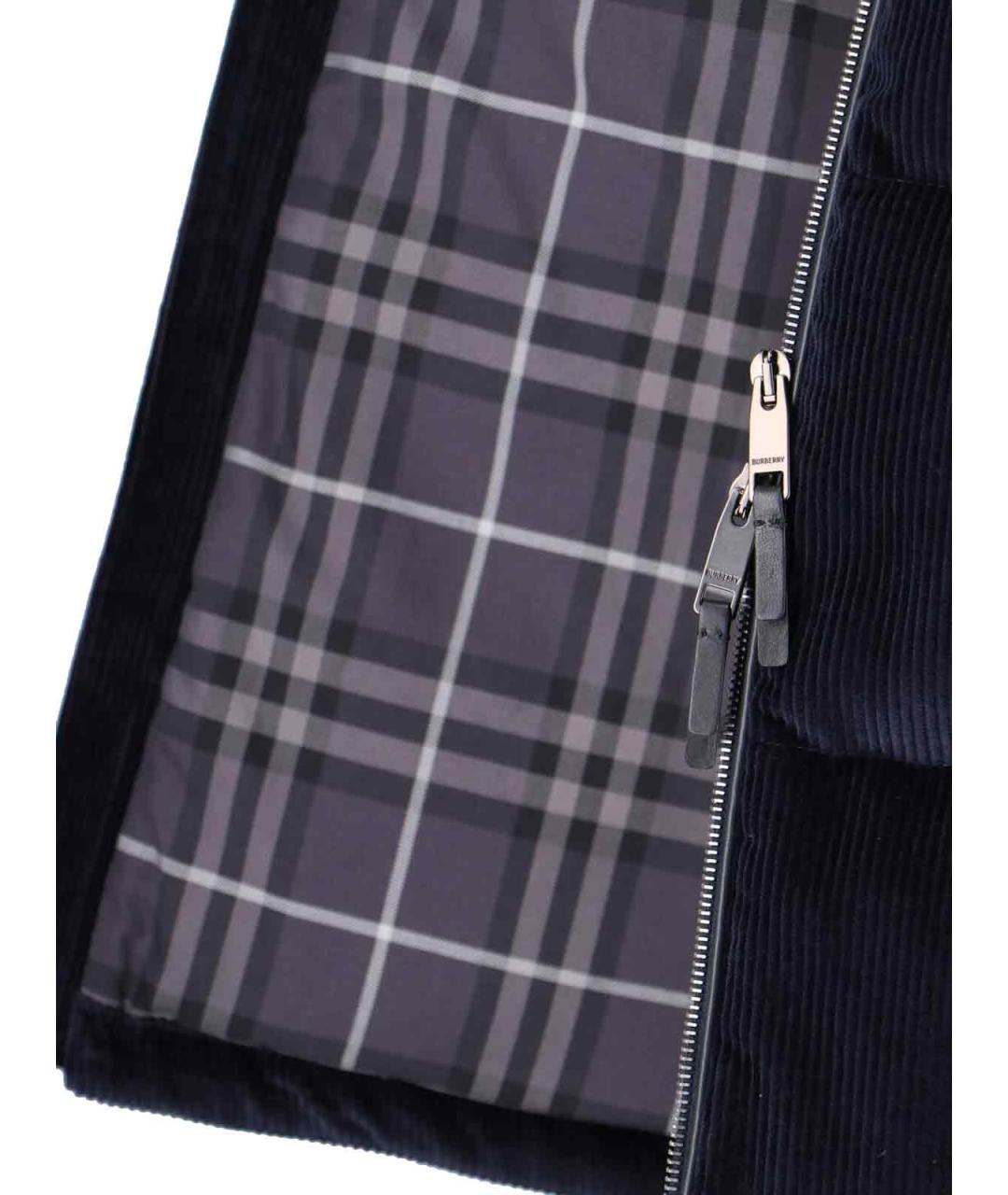 BURBERRY Синий хлопковый пуховик, фото 4