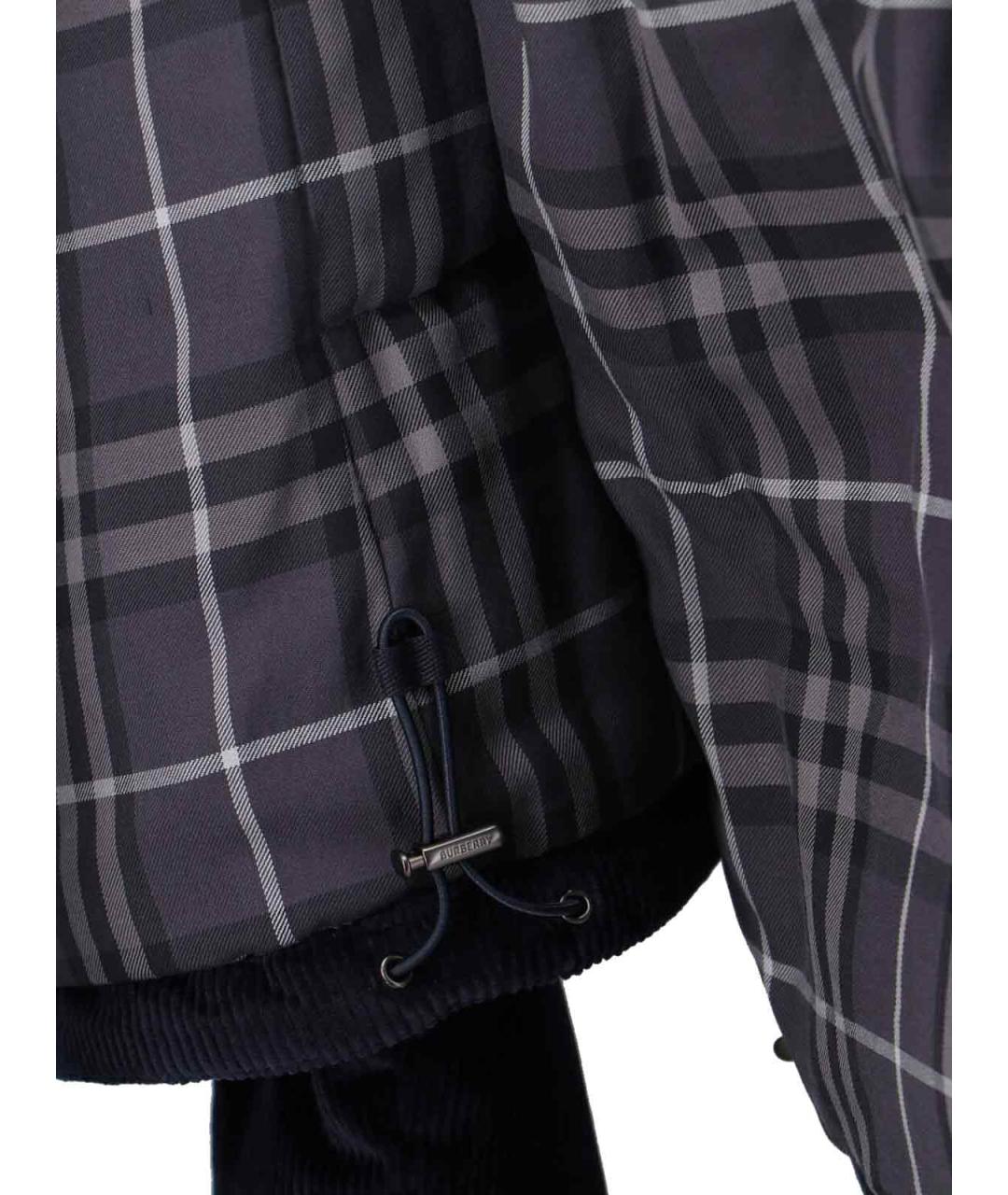 BURBERRY Синий хлопковый пуховик, фото 5