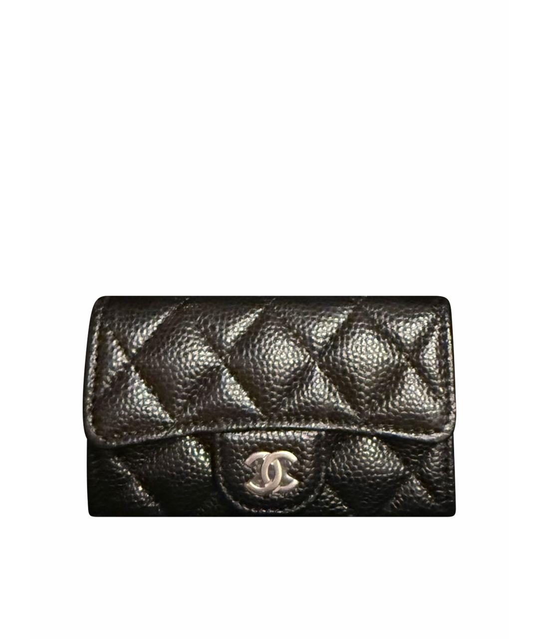 CHANEL Черный кожаный кошелек, фото 1