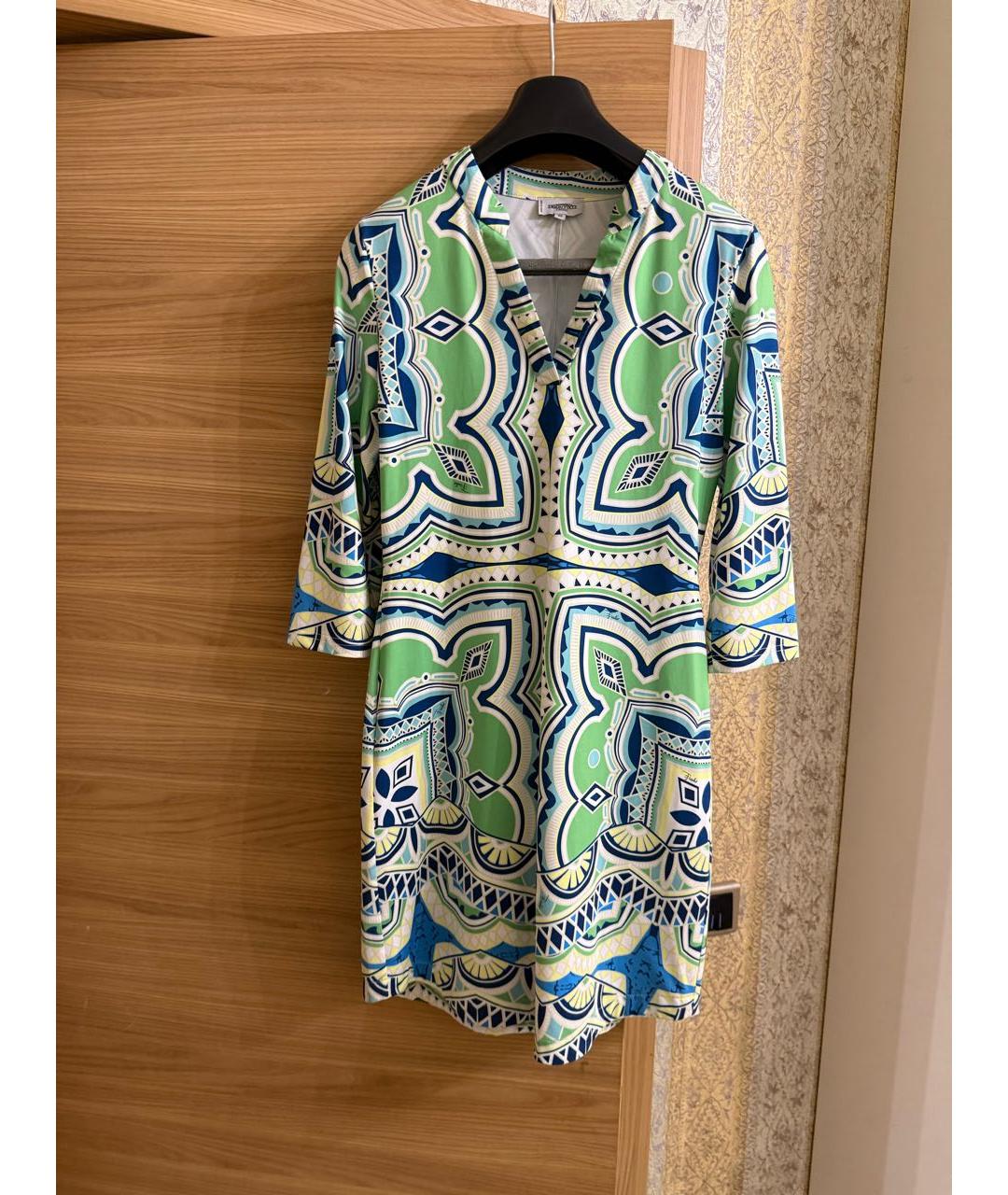 EMILIO PUCCI Мульти шелковое повседневное платье, фото 7