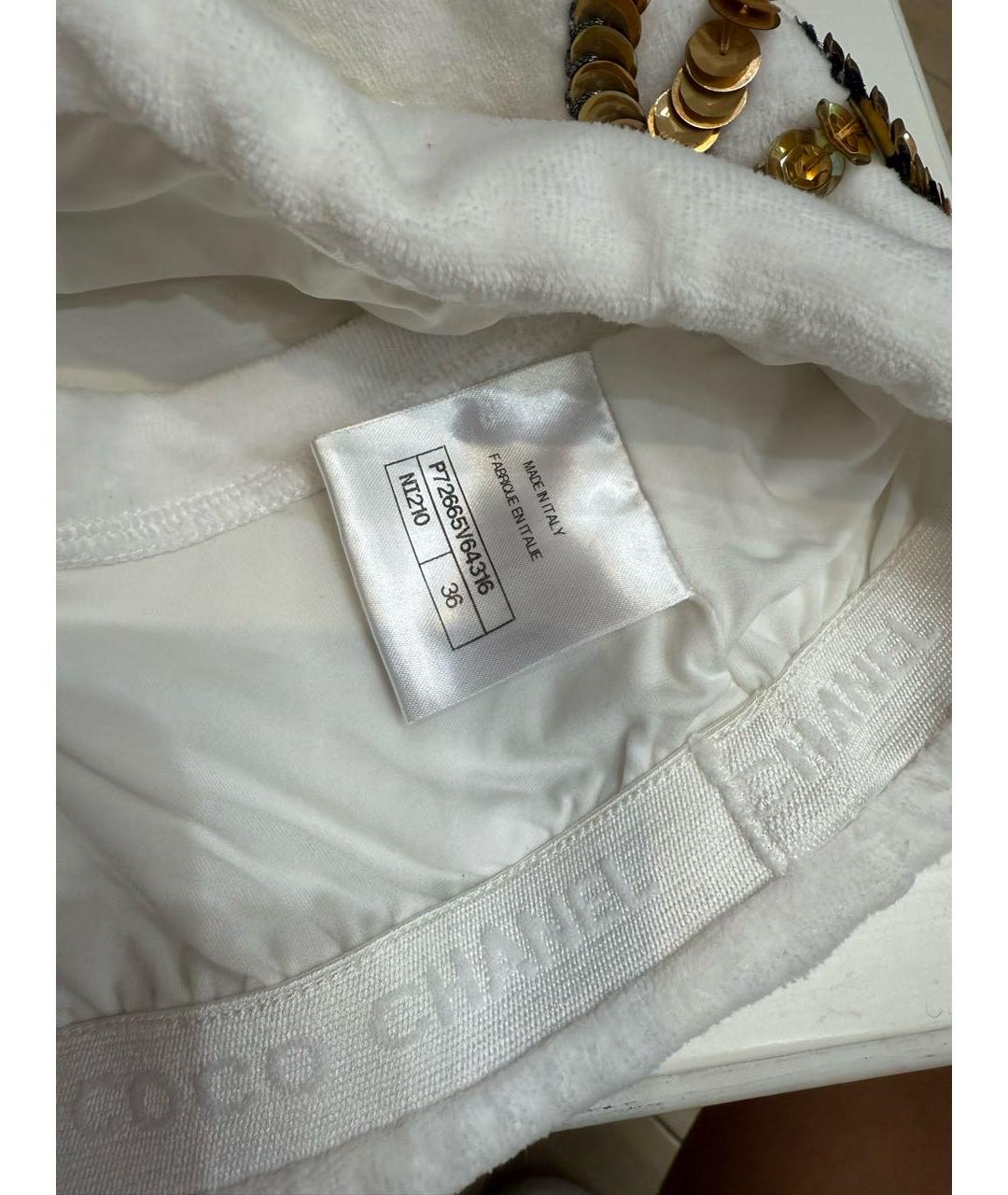 CHANEL Белая велюровая майка, фото 5