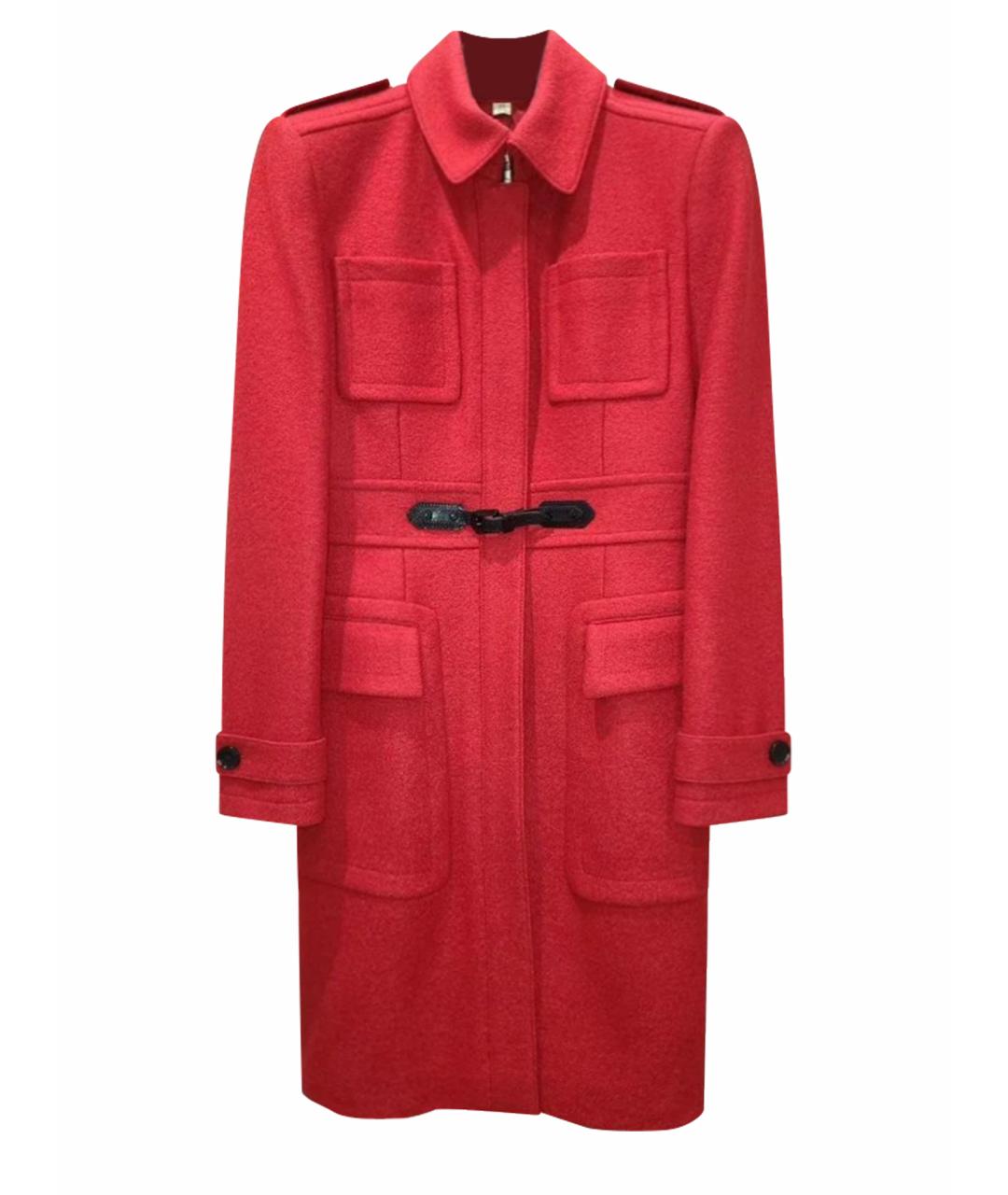 BURBERRY Красное шерстяное пальто, фото 1