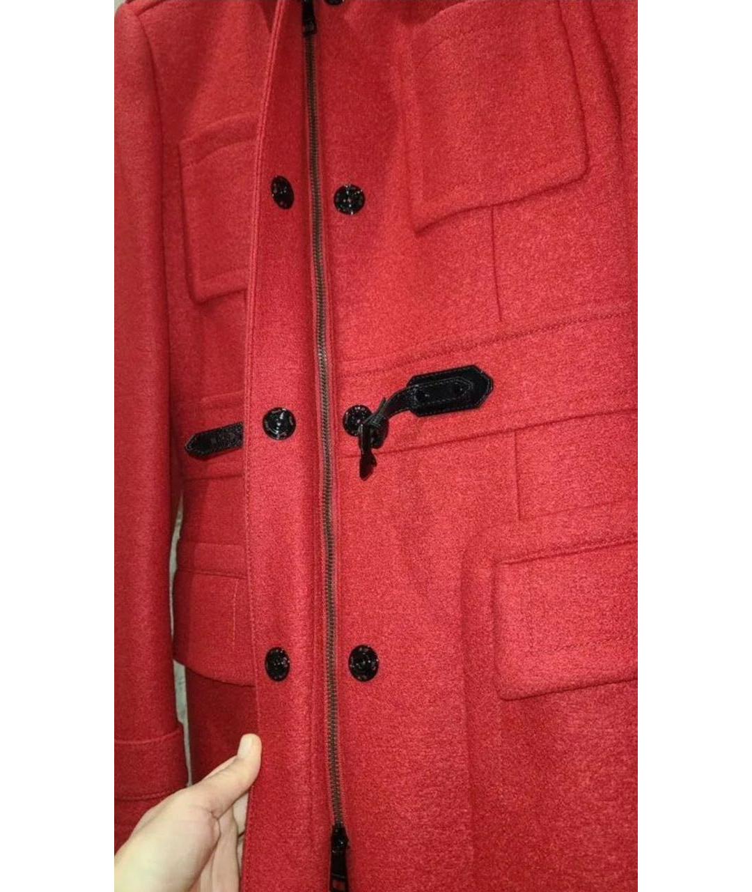 BURBERRY Красное шерстяное пальто, фото 2