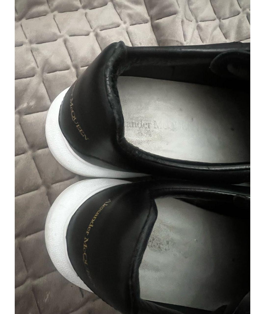 ALEXANDER MCQUEEN Черные кожаные кеды, фото 3