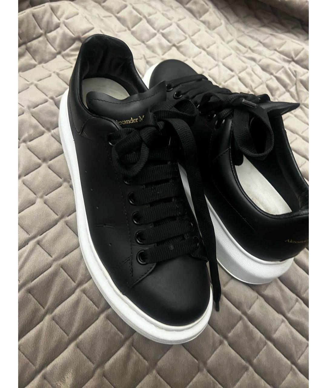 ALEXANDER MCQUEEN Черные кожаные кеды, фото 2