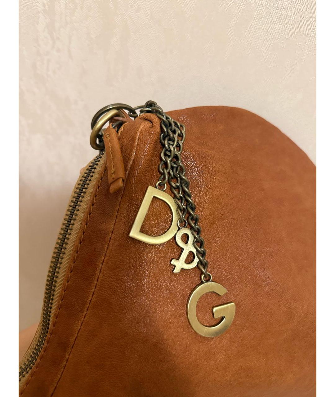 DOLCE&GABBANA Оранжевая кожаная сумка с короткими ручками, фото 5