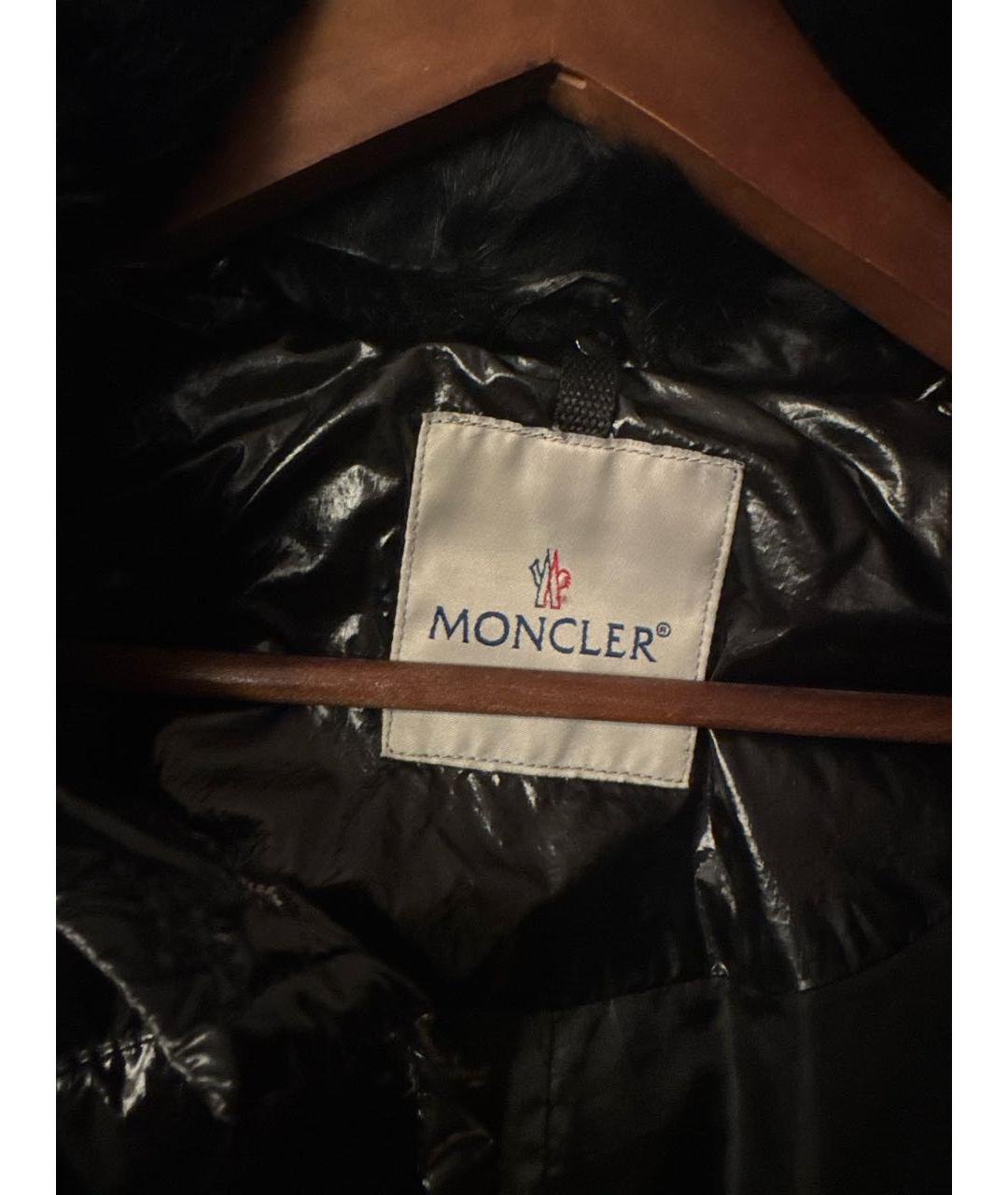MONCLER Черный полиамидовый пуховик, фото 4