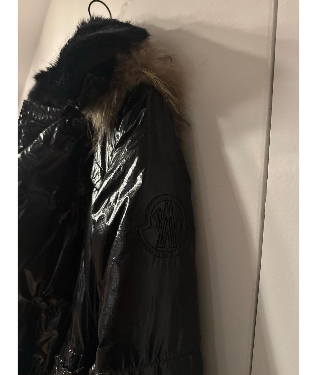 MONCLER Черный полиамидовый пуховик, фото 3