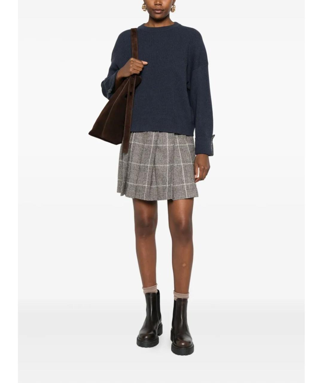 BRUNELLO CUCINELLI Темно-синий кашемировый джемпер / свитер, фото 2