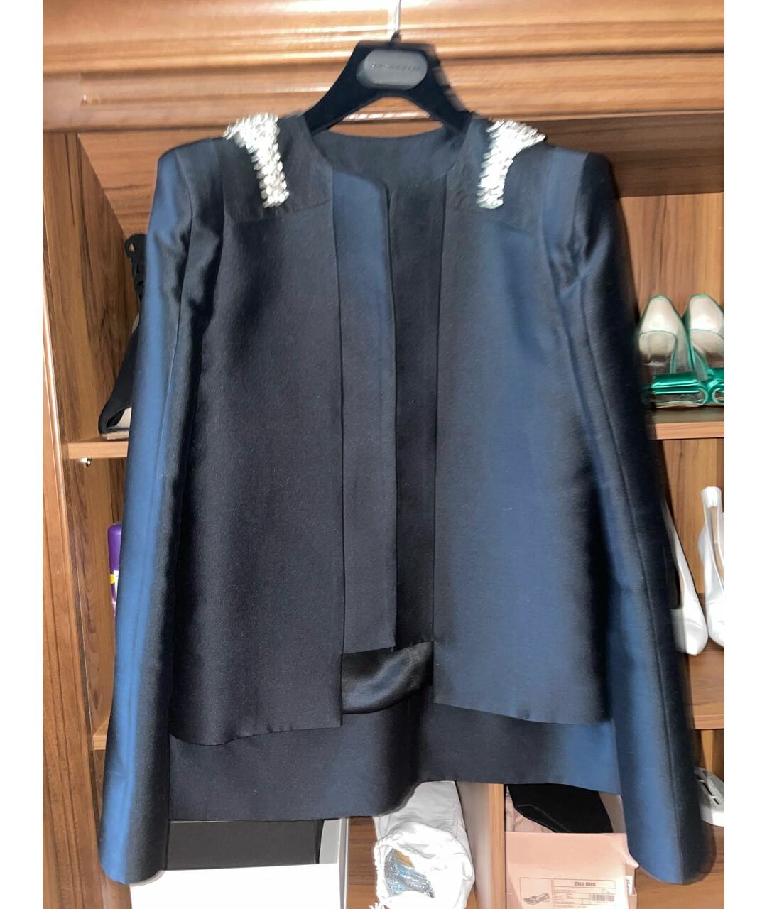 THOMAS WYLDE Черный шелковый жакет/пиджак, фото 7