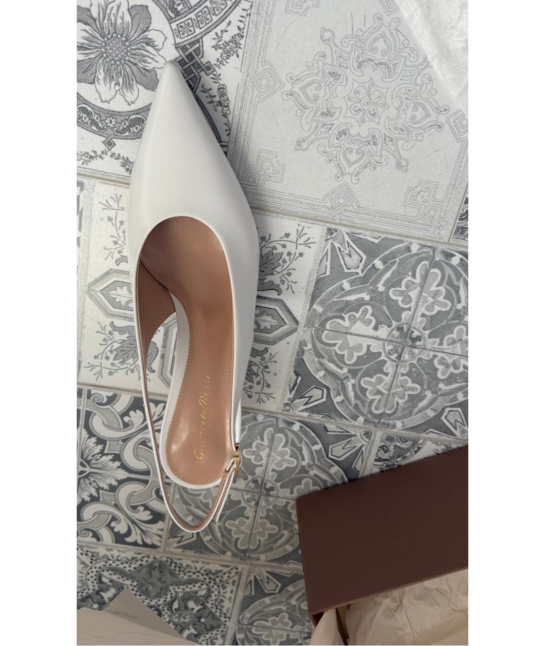 GIANVITO ROSSI Белые кожаные туфли, фото 6