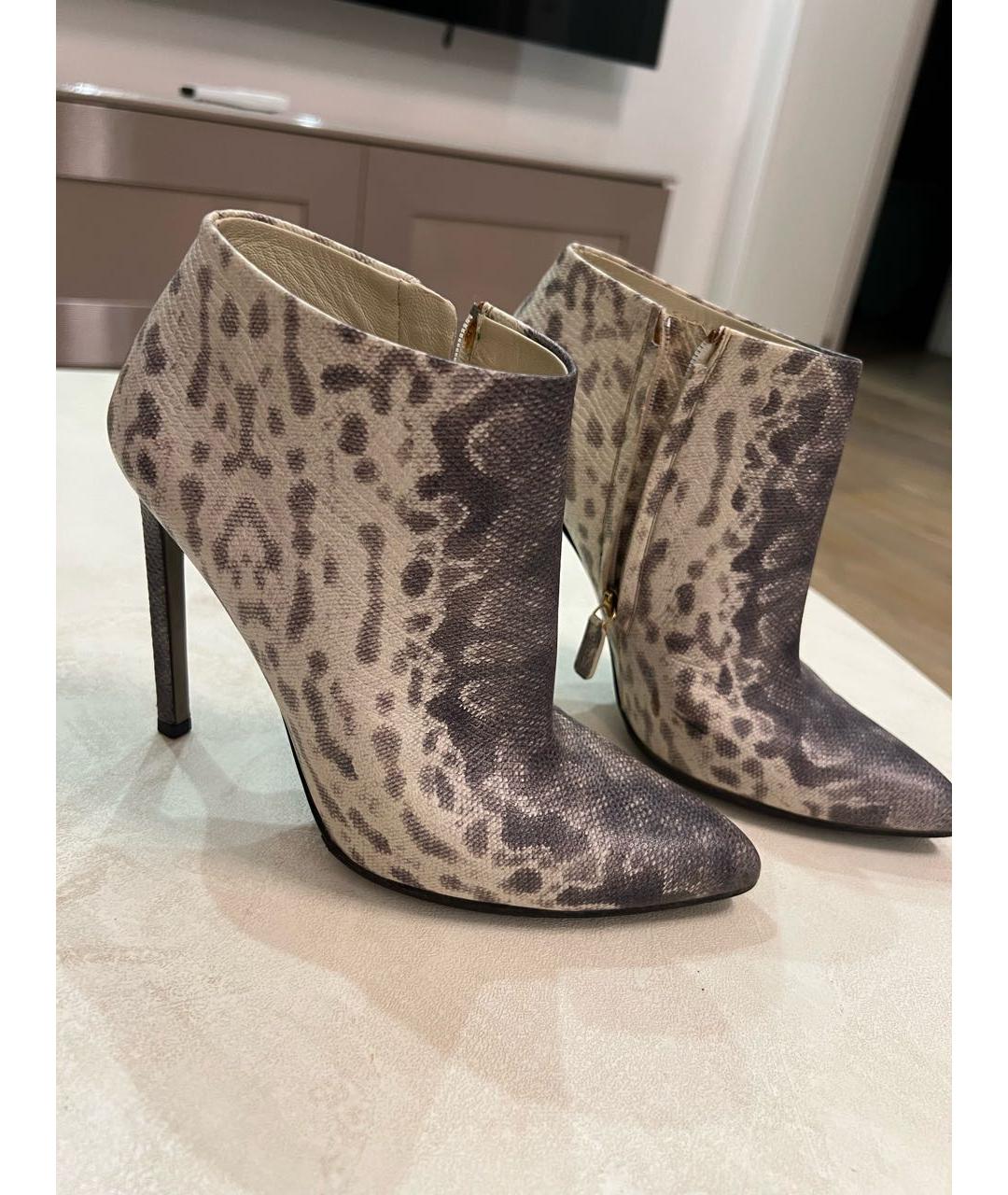 GUCCI Серые кожаные ботильоны, фото 6