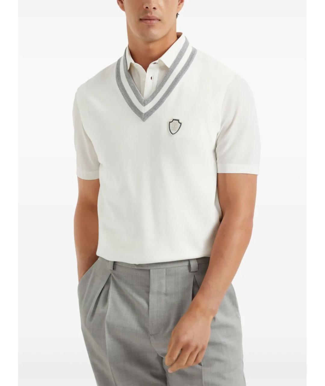 BRUNELLO CUCINELLI Белая хлопковая жилетка, фото 6