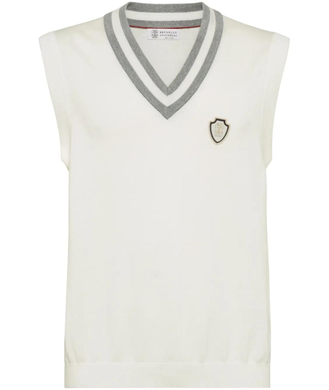 BRUNELLO CUCINELLI Белая хлопковая жилетка, фото 1