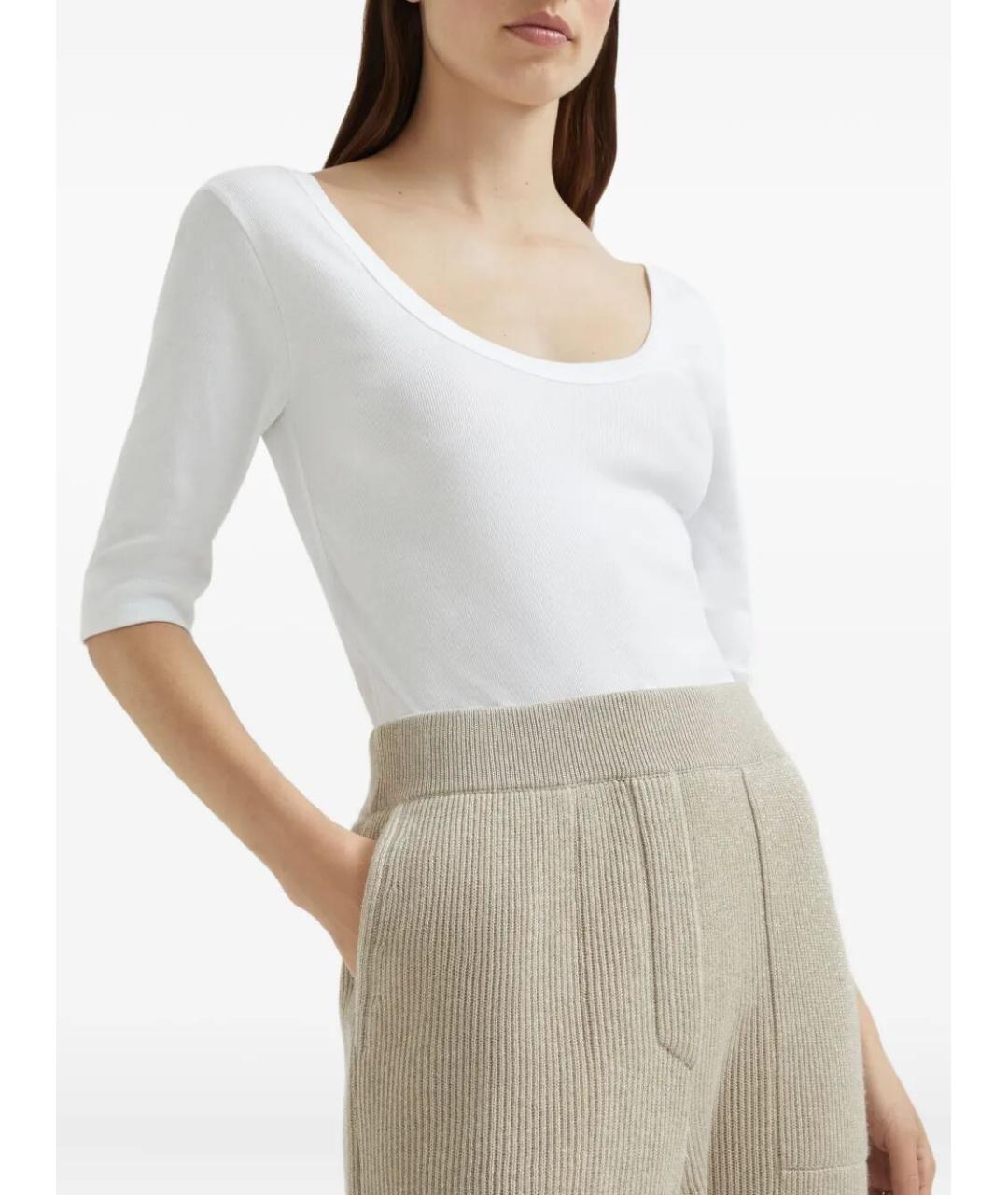 BRUNELLO CUCINELLI Бежевые кашемировые спортивные брюки и шорты, фото 4