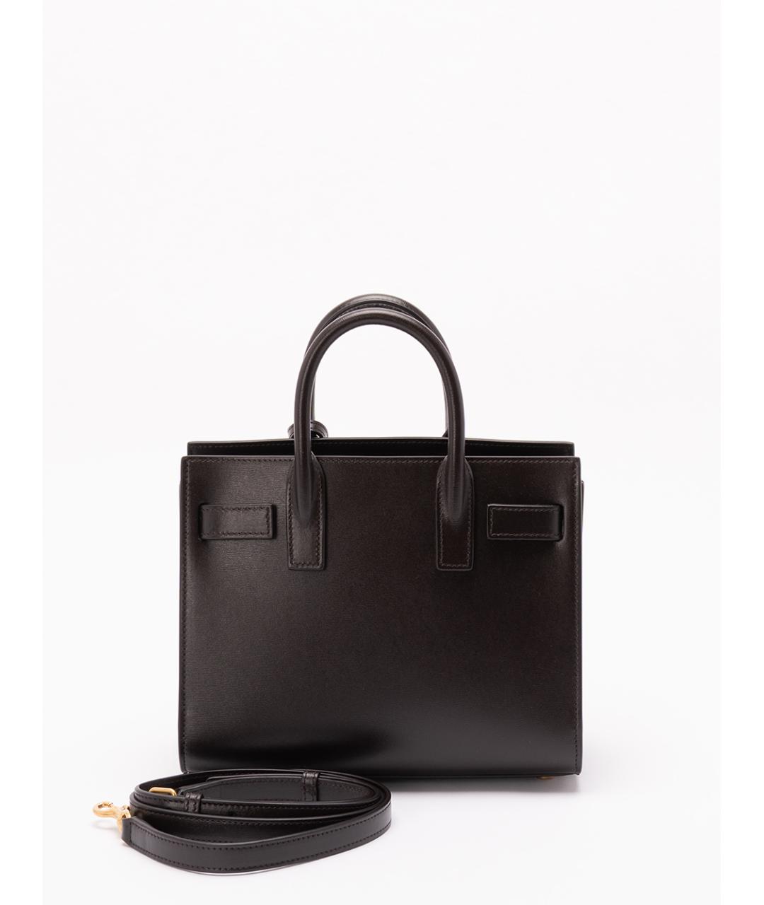 SAINT LAURENT Коричневая кожаная сумка тоут, фото 2