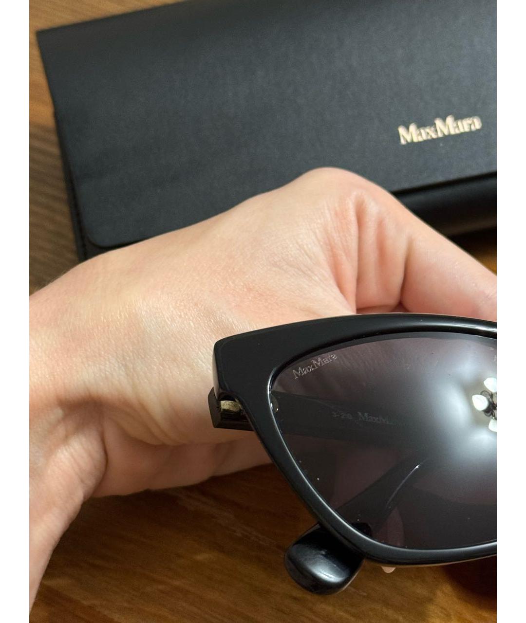 MAX MARA Черные пластиковые солнцезащитные очки, фото 3