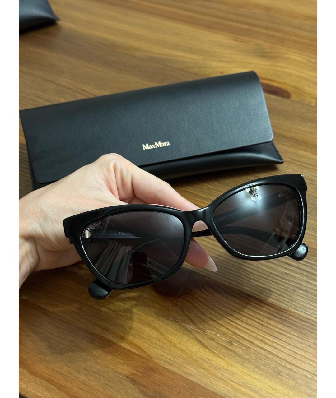 MAX MARA Черные пластиковые солнцезащитные очки, фото 4
