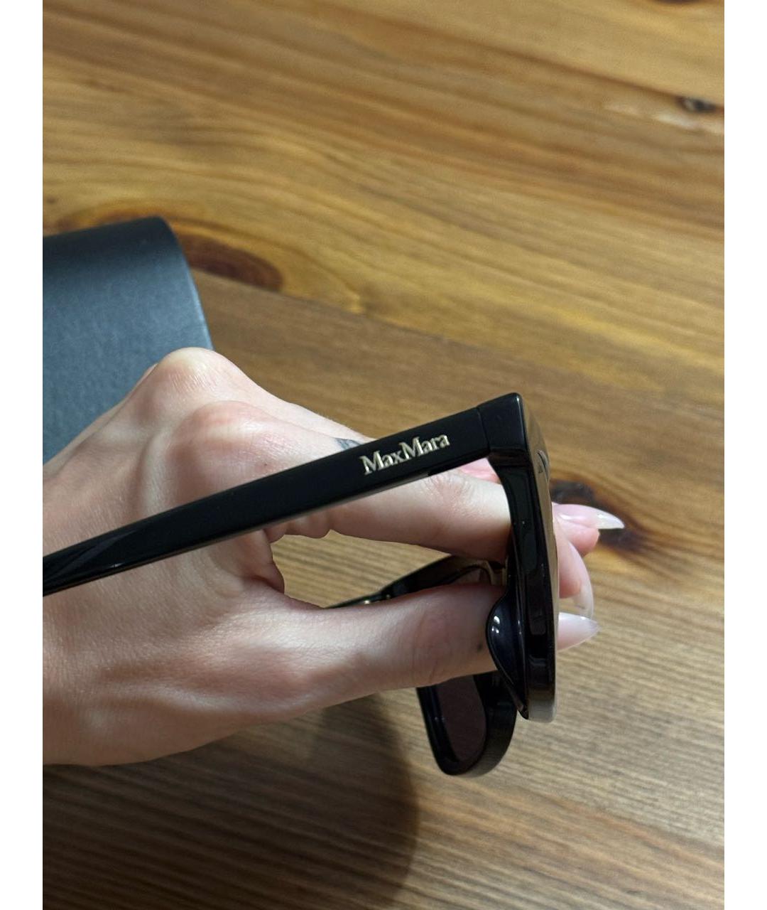 MAX MARA Черные пластиковые солнцезащитные очки, фото 2