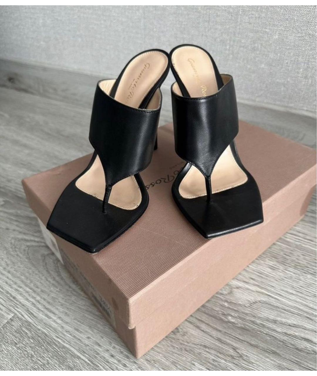 GIANVITO ROSSI Черные кожаные туфли, фото 2