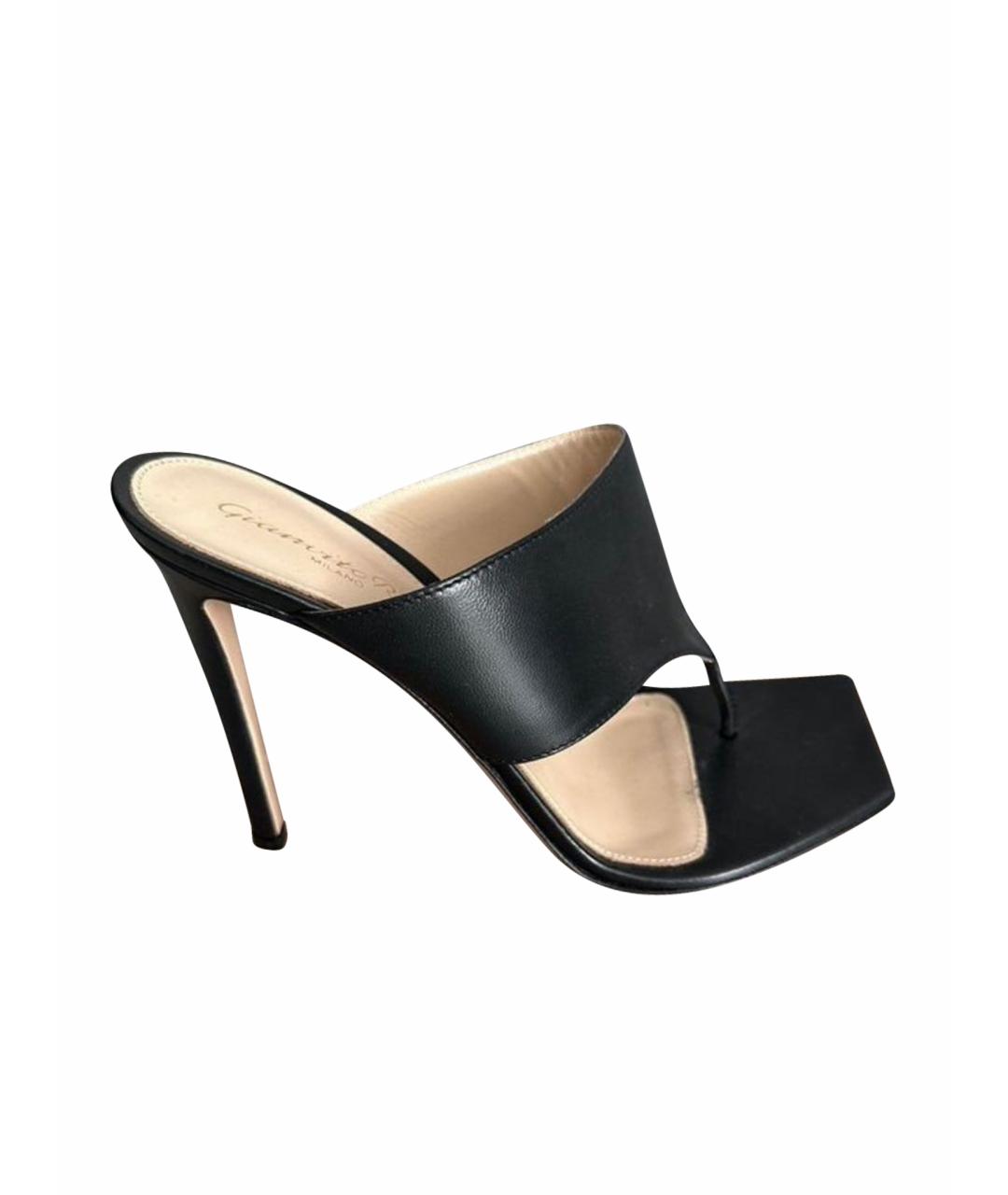 GIANVITO ROSSI Черные кожаные туфли, фото 1