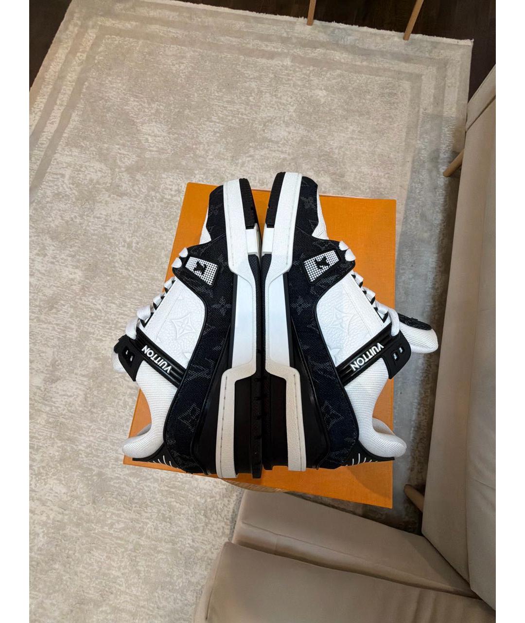 LOUIS VUITTON Черные кожаные низкие кроссовки / кеды, фото 5