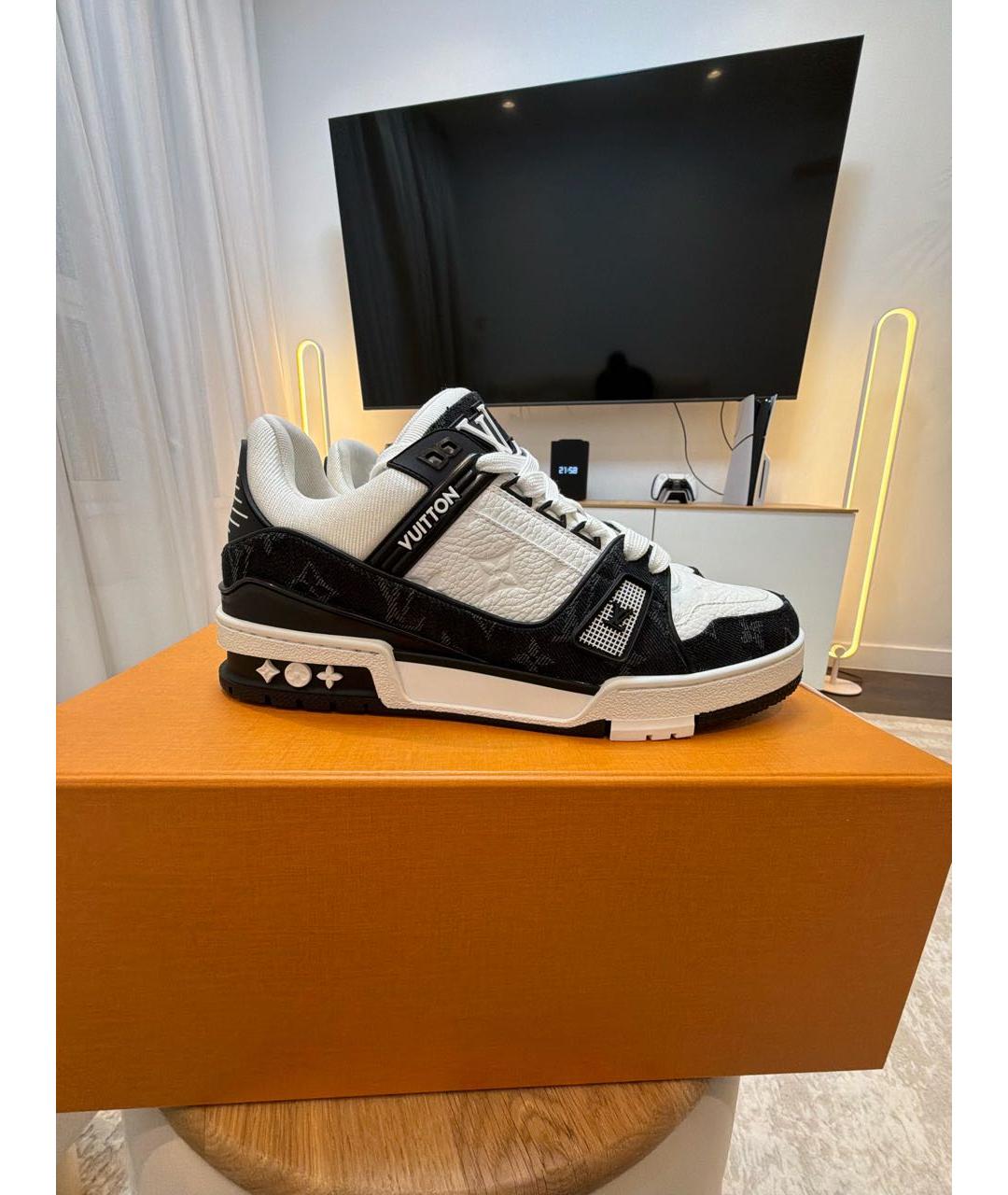 LOUIS VUITTON Черные кожаные низкие кроссовки / кеды, фото 6