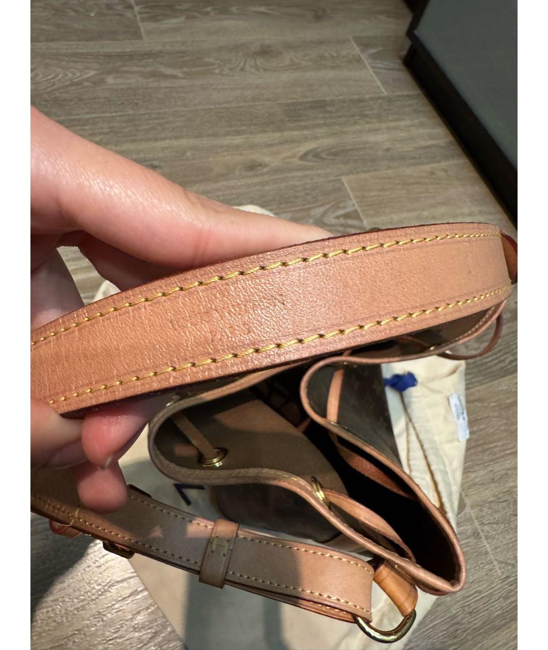 LOUIS VUITTON Коричневая кожаная сумка тоут, фото 4