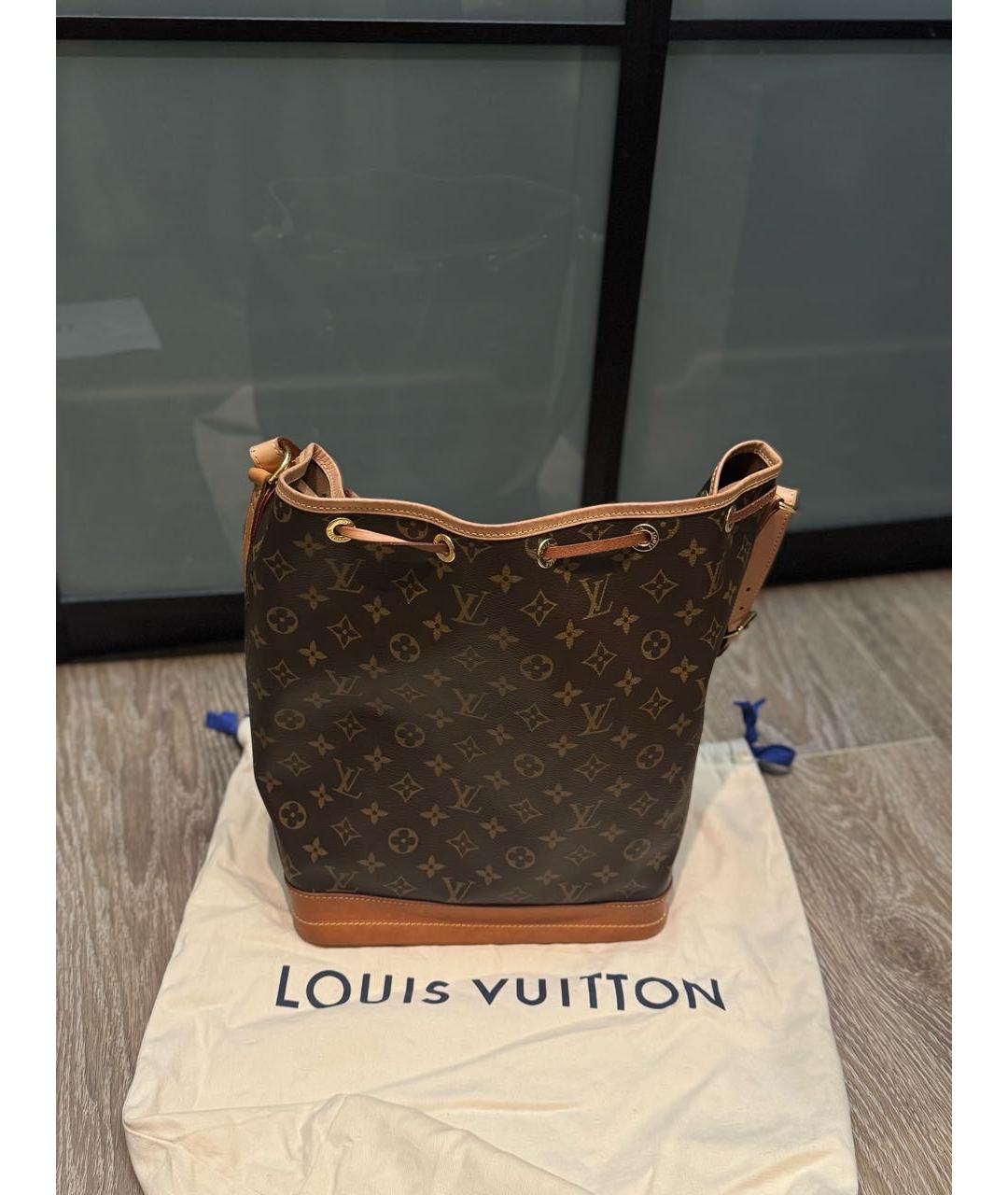 LOUIS VUITTON Коричневая кожаная сумка тоут, фото 5