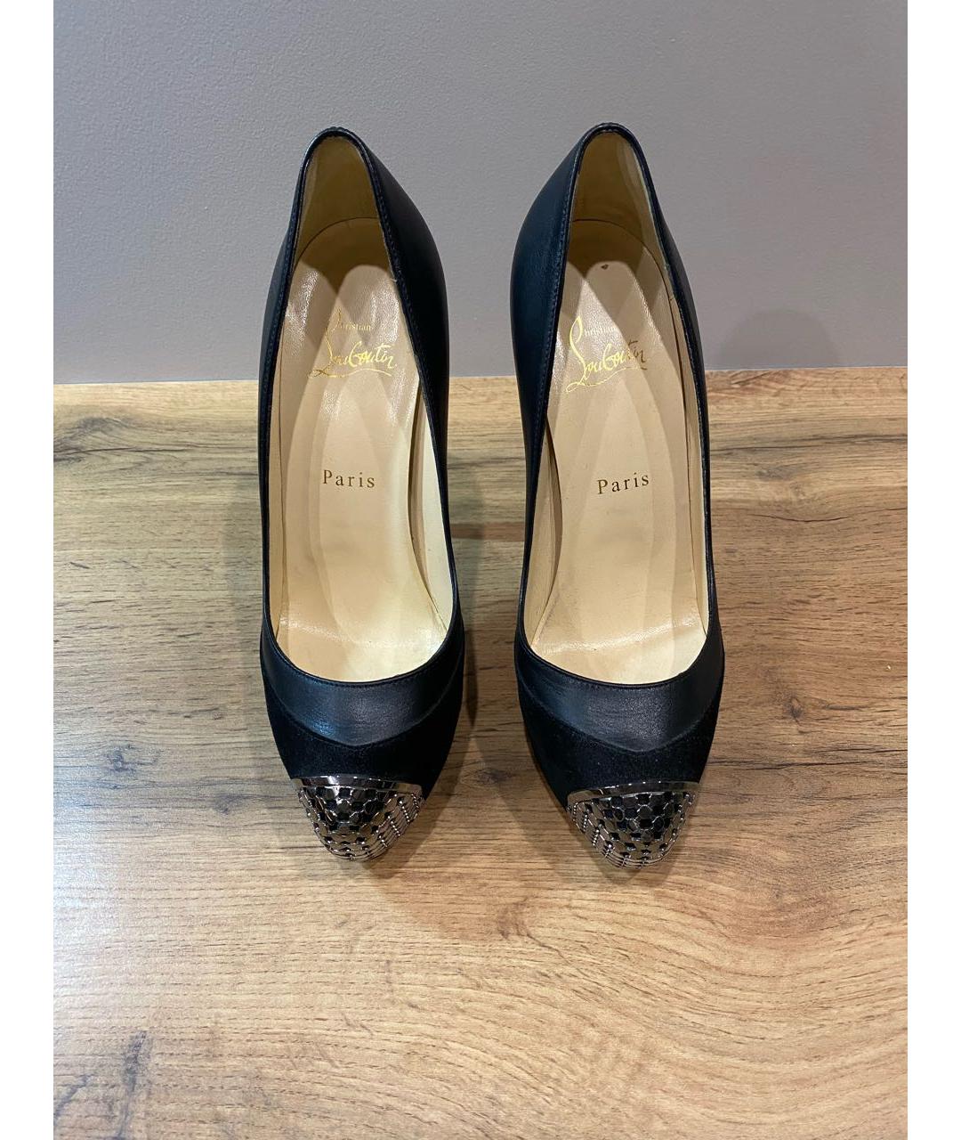 CHRISTIAN LOUBOUTIN Черные кожаные туфли, фото 2